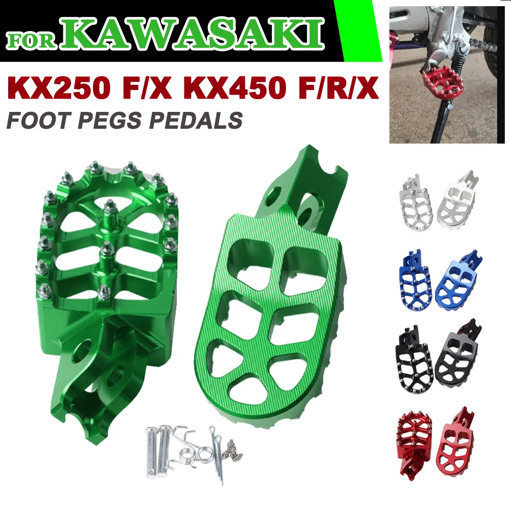Motorcycle CNC Footrest Footpeg Foot Pegs Rests Pedal For Kawasaki KX250... - $41.91
