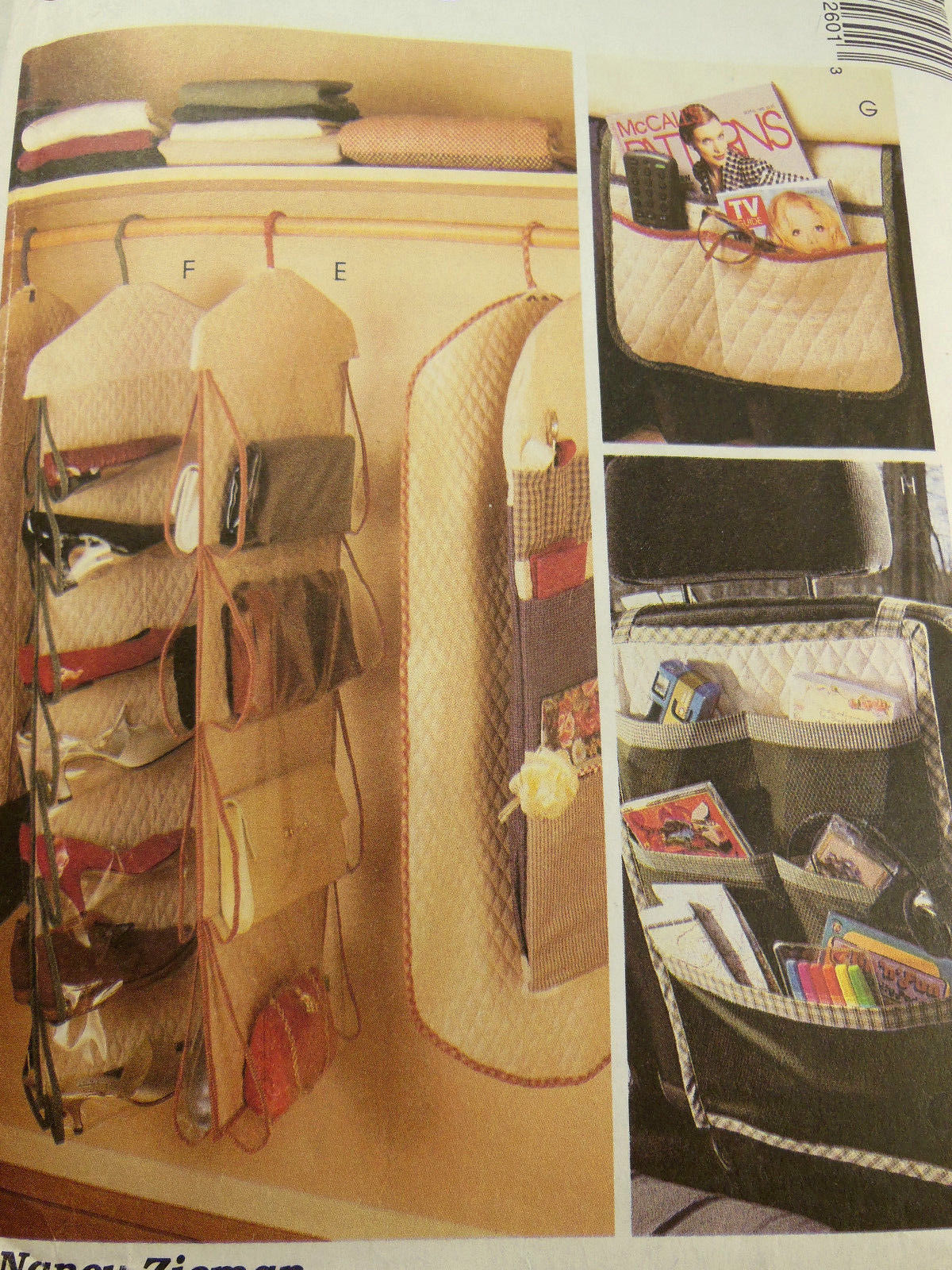 McCall's 8260 Garment Bag Closet Organizers Car Caddy Bed Pattern - $5.93