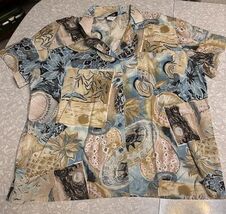 Hilo Hattie Shirt Mens L Hawaiian Aloha Camp pineapple Made in USA - $27.99