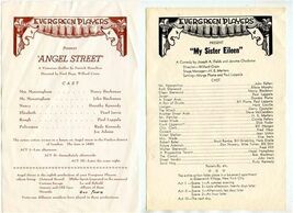 2 Evergreen Players Programs My Sister Eileen &amp; Angel Street Colorado - $11.88