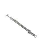 Zeckos Chrome Plated Dragon Link Toggle Clasp Bracelet - £11.38 GBP
