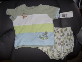 Laura Ashley Baby Infant Zoo Animals Outfit Set Size 9 Months Boy&#39;s NEW - £16.92 GBP