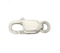 18k solid white gold  lobster clasp  lock 8.5 x 3.5 mm - £38.82 GBP