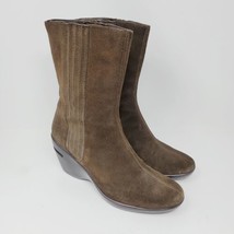 Cole Haan Womens Ankle Boots Sz 8 B Brown Suede Casual Dress Wedge D7 D22640 - £36.35 GBP