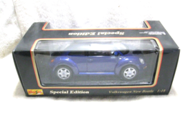 Volkswagon New Beetle Special Edition Maisto 1:18 Scale Die Cast Model-Blue-VW - $44.95