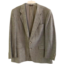 VTG Glen Plaid Camel Hair Sport Coat Mens Sz 46L Oxford 2 Button Top Luxury Wool - $39.99