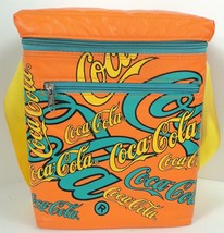 Vintage Coca-Cola Orange &amp; Teal Soft Lunch/Drink Cooler - Leather/Canvas - Coke! - £38.66 GBP