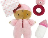 Carters Simple Joys Dolly Gift set Plush Baby Doll brown tan AA rattle b... - $12.86