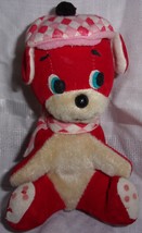 Vintage Dakin Dream Pets Little Red Dog With Hat &amp; Scarf - £13.58 GBP