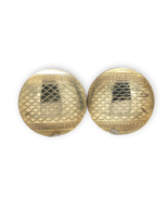 Pair of 10k Yellow Gold Round Domed Men&#39;s Cufflinks with Wavy Engraving ... - £216.62 GBP