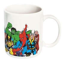 Marvel Comics: Marvel Heroes Illustrated 12 oz White Ceramic Mug NEW UNUSED - £5.40 GBP