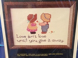 NMI Counted Cross Stitch Craft Kit NIP Love Isn&#39;t Love Until You Give it... - £9.72 GBP