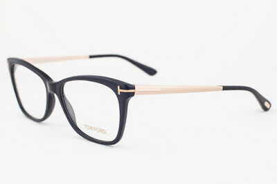 Tom Ford 5353 001 Shiny Black Gold Eyeglasses TF5353 001 54mm