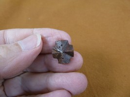 (CR593-106) 5/8&quot; Fairy Stone CHRISTIAN CROSS oiled Staurolite Crystal MA... - £12.43 GBP