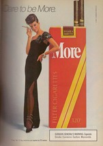 1986 More Cigarettes Joan Severance Sexy Long Legs Amaretto Vintage Print Ad 80s - $5.86