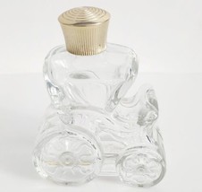 Avon Vintage Carriage Wagon Empty Glass Cologne Bottle 3&quot; Clear - £16.62 GBP