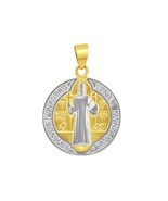 Genuine 14k Two-tone Gold 0.78&quot; San Benito Medallion Pendant For Men or ... - $5,159.98 MXN