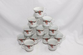 Poinsettias and Ribbons Christmas Cups Set of 12 - £30.69 GBP