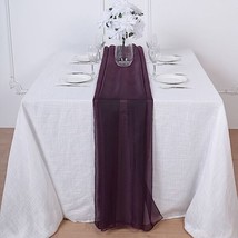 Eggplant Purple 72&quot;&quot; Premium Chiffon Table Top Runner Party Wedding Deco... - $12.72