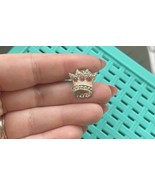 Crown Lapel Pin Silver Colored with Pink Faceted Faux Gems - $167.92 MXN