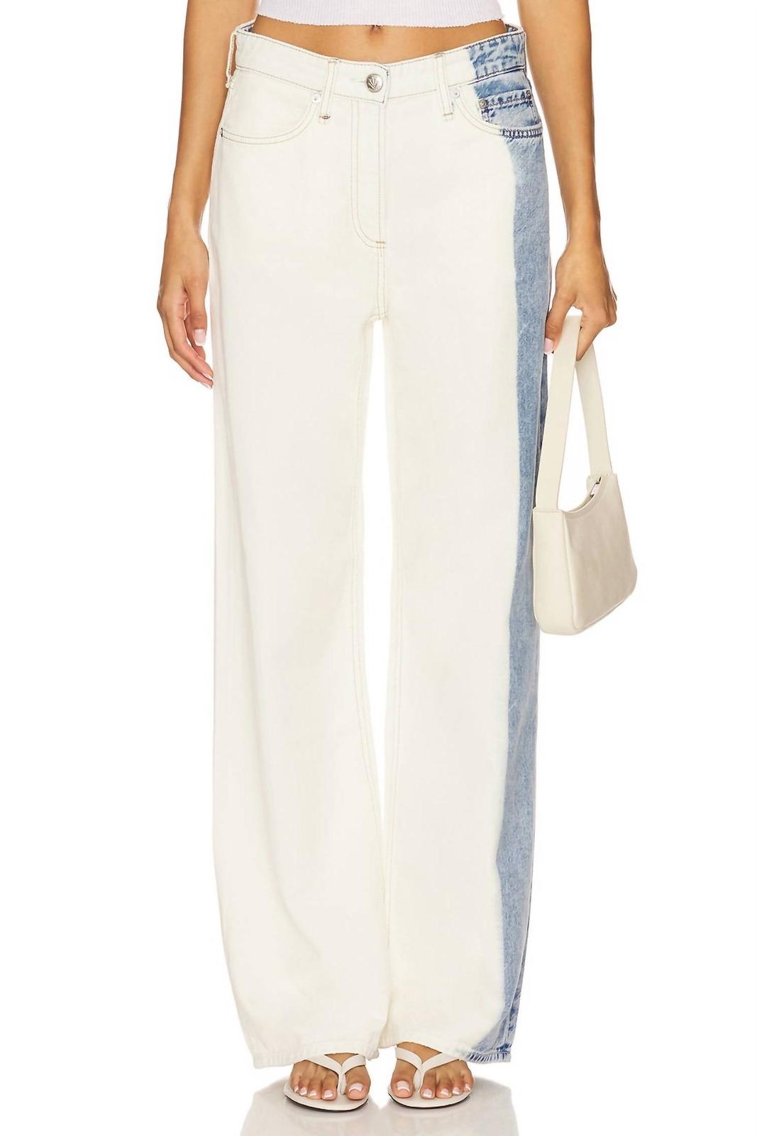 Rag &amp; Bone Featherweight Logan Mid Rise Wide Leg Pants Bleach Stripe - $170.00