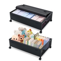 Under Bed Storage With Wheels, Under Bed Storage Containers, Upgraded Metal Unde - £73.77 GBP