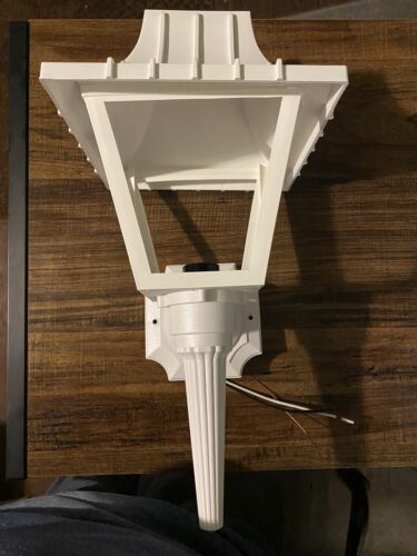 Brighton Outdoor White Plastic Lantern With clear Flemish Panels - $9.49