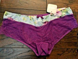 Affinitas G Grace Hannah Bright violet floral hipster panty 645 L large New - £7.46 GBP