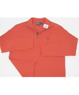 NEW! NWT! $98.50 Polo Ralph Lauren Colorful Orange Zip Neck Sweatshirt!  L - £51.12 GBP