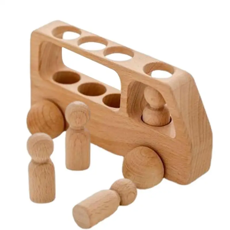 Montessori Wooden Toys For Children Christmas Gifts Puzzle Game Cartoon Wood Peg - £13.46 GBP+