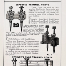 1900 Stanley Tools Trammel Points Advertisement Victorian Wood Engraving... - $374.24 MXN