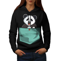 Wellcoda Cute Lil Panda Womens Hoodie, Pocket Bear Casual Hooded Sweatshirt - $36.36