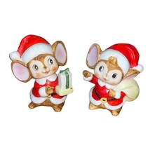 Vintage HOMCO Christmas Mice Figurines - Set of 2  #5405 - £11.18 GBP
