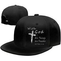 With God All Things Are Possible  Faith Snapback Hats for Men Baseball Cap Adjus - £87.64 GBP