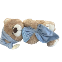 Toys R Us Sleepy Bedtime Stuffed Teddy Bear Blue Cap Star Lovey Blanket - $17.35