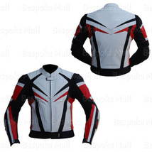 New Men&#39;s Multicolor Motorbike Motorcycle Cowhide Leather Jacket Safety Pads-395 - £172.09 GBP