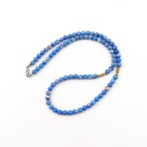 2022 New Classic Strand Stone Necklace Men Simple Handmade 6mm Blue Stone Beaded - £12.69 GBP