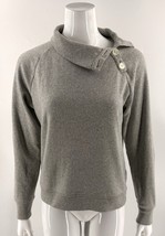 J Crew Womens Sweatshirt Top Size Small Gray Foldover Collar Style# AC689 - $13.86