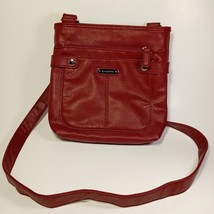 ROSETTI Faux Leather Crossbody Shoulder Bag Textured Brick Red 9x9x2.5&quot; ... - $18.95