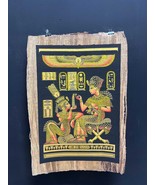 Papyrus Painting - King Tut Perfuming His Wife Dramatic Black Background... - $167.12 CAD