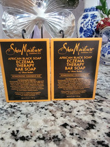 Lot of 2 Shea Moisture African Black Soap Eczema Therapy Bar Soap 5 oz Exp 3/25 - $31.67