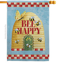 Bee Happy Hive House Flag Garden Friends 28 X40 Double-Sided Banner - £29.54 GBP