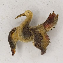 Vintage Stork Heron Pelican Bird Brooch Pin Sugar Bead Coated Figural - £11.23 GBP