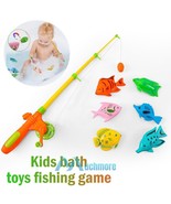 Fishing Bath Toys 7Pcs Magnetic Cartoon Fishes &amp; Pole Set For Kids 1-8 Y... - £16.50 GBP