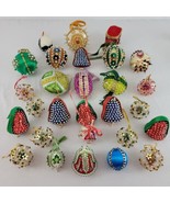 Jeweled XMAS Ornament Lot 37 Satin Ball Ornate Sequin Beaded Push Pin EV... - €115,87 EUR