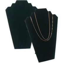 2 Black Velvet Padded 2 Tier Necklace Pendant Bust Showcase Displays 12.5&quot; - £18.61 GBP