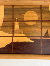 Marquetry Jeff Adshead Wooden Art Plaque Picture Window Lighthouse Handm... - £37.28 GBP