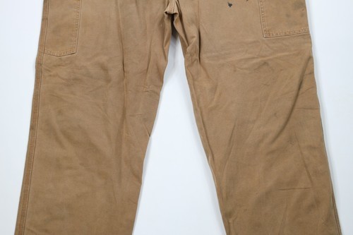 Vtg Carhartt Mens 42x32 Distressed Relaxed Fit Canvas Wide Leg Dungaree Pants Item image 13