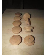 LOT OF 100 PIECES NEW UNFINISHED OAK 1 3/4&quot; ROUND WOOD CABINET KNOBS / P... - $1,127.72 MXN