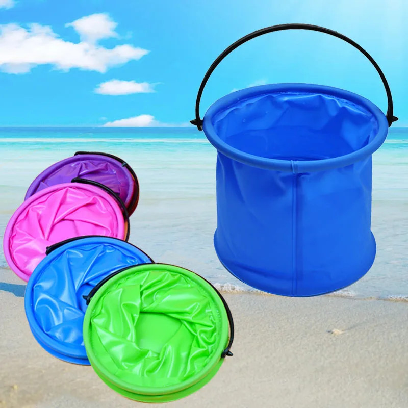Beach Sand Toy Play Bucket Toy Folding Collapsible Bucket Gardening Tool Outdoor - £7.47 GBP